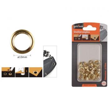 Kaela Ojal Set 50 Piezas, Metal Arce Dorado Ø 10 mm
