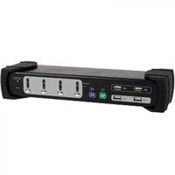 KVM Switch 4 Ports, Dual Moniteurs – Audio/USB intégré