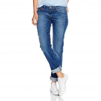 Edc by ESPRIT Women's Relaxed Fit Denim Trousers, Blue (BLUE MEDIUM WASH), W25/L30