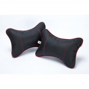 FMS Almohadas para Coche 2 Piezas Cuello con Cubierta Desmontable (Negro)