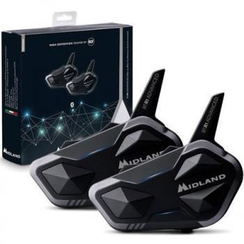 Coppia Interfono Casco Universale Bluetooth Midland BTR1 Advanced