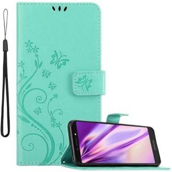 Cover Botanico Moto E5 Plus – Custodia Turchese con Magnete