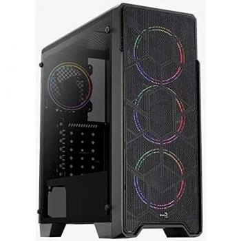 Boitier Moyen Tour ATX AeroCool Ore V1 RGB avec Panneau en Verre Bleu