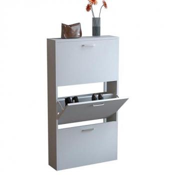 Meuble à Chaussures Blanc SuloM 3 Portes