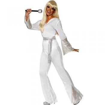 Glitter Glamour – Robe Disco – Blanc – M