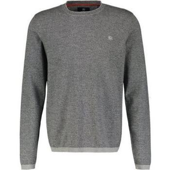 LERROS Gestreifter Herrenpullover Strick-Longsleeve in Grau