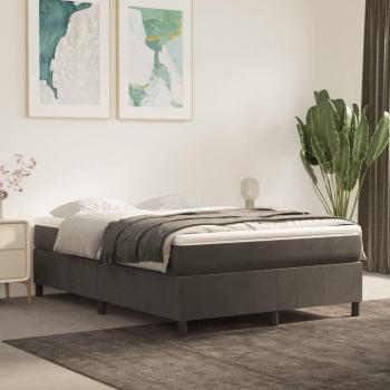 VidaXL Cama box spring con colchón terciopelo gris oscuro 140x200 cm