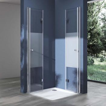 Cabine de Douche 80x90 avec Receveur et Verre Transparent