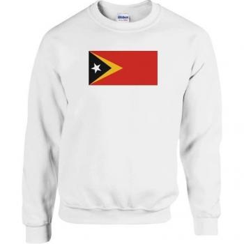 PixelForma White T-Shirt with Eastern Timor Flag, Long Sleeves