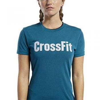 Reebok Damen Crossfit Rd Kurzärmeliges T-Shirt, Blau (Heritage Teal), L