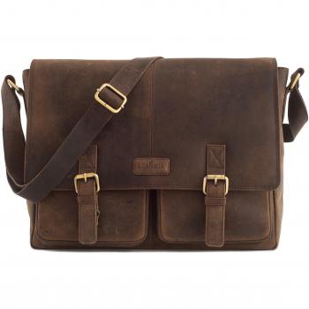 Büffel‑Leather Messenger Bag – Laptop‑Fach 15