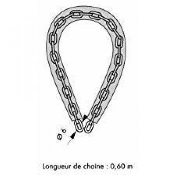 Catena in acciaio cementato 10 mm con nylon Loops, 1,2 m nero – modello Thirard per bici e moto
