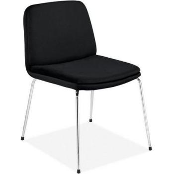 Set de 2 Chaises Heine en PU Noir pour Salle à Manger
