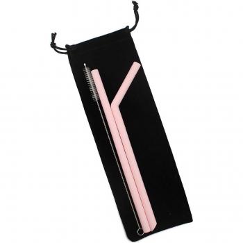 Flexible Reusable Silicone Straws for 20 oz Tumblers with Cleaning Brushes