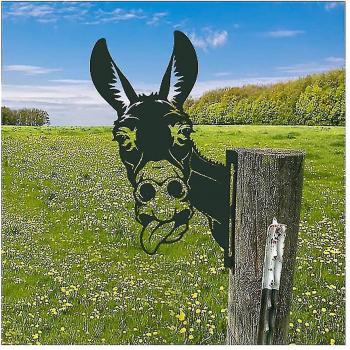 Accueilleur jardin âne sculpté