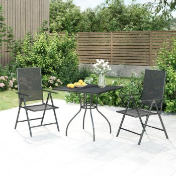 Set da Pranzo Giardino 3 pz Acciaio Antracite