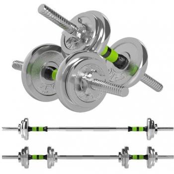 SPORTNOW 20kg 2‑in‑1 Dumbbell Barbell Combo