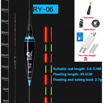 Corcho luminoso eléctrico para pesca con cargador y accesorios