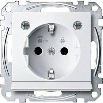 Prise Schuko LED Merten MEG2304‑0419 – Système de protection M Blanc
