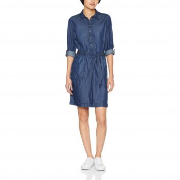 TOM TAILOR Damen Kleid Amazing Blouse Dress, Blau, Größe 44