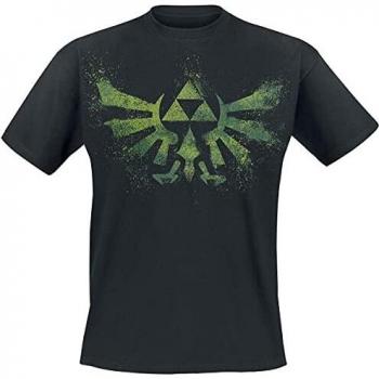 Nintendo S‑T-Shirt mit grünem Zelda‑Logo – Schwarz