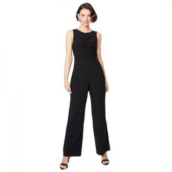Oasis Womens Scuba Crepe Ruched Front Wide Leg Jumpsuit