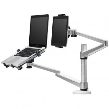 Mesa de Soporte NewStar 948037 – Para Monitor, Tablet y Laptop, Color Gris