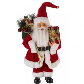 Standing Santa Claus Indoor Decoration with Present and Sack
