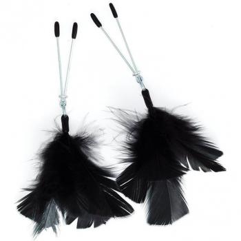 Plumas Oscuras Ajustables para Pezones – Bondage Play