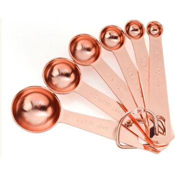 6-Piece Rose Gold Kitchen Measuring Spoon Set