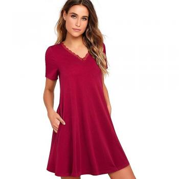 Robe Décontractée Nice Forever Couleur Unie Poches