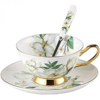 Lifattitude Tasse à café/thé en porcelaine pour mariage Fleurs mer