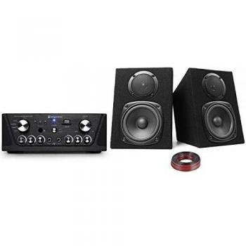 Ensemble karaoké Skytronic Noir 160W avec enceintes compactes Fenton DJ 2x100W