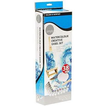 DALER ROWNEY JUEGO ACUARELA CON CABALLETE DE MESA 38 PIEZAS