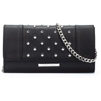 Bolso de piel negra con asa de cadena Martinelli