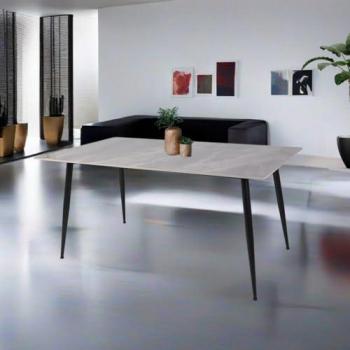 Mesa TOSCOHOME 160x90 cm efecto mármol gris brillante