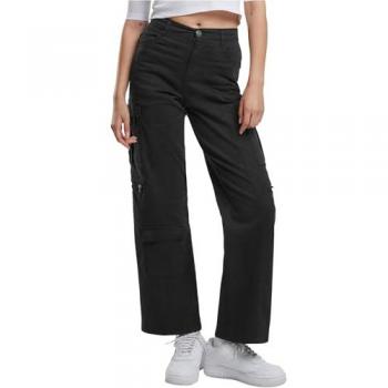 URBAN CLASSICS Ladies Loose Utility Stretch Twill Pants Gr. 27, Schwarz