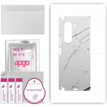 Vinil protectivo apGO para Z Fold 5 – Patrón de mármol blanco