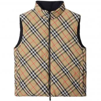 Burberry Beige Down Vest for Men