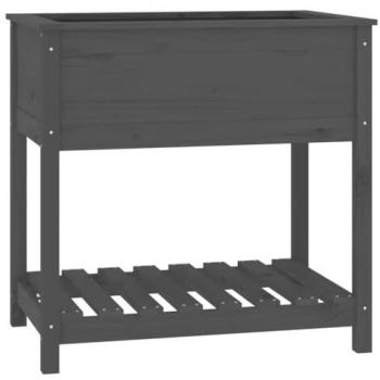 Jardinière Surélevée Bois Pin Gris : Plantes et Fleurs – 82,5 × 54 × 81 cm
