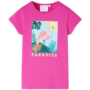 VidaXL Kids' Short Sleeve T-Shirt Dark Pink 128