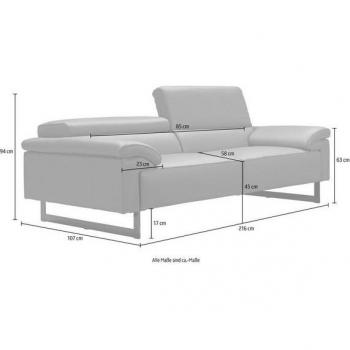 Malika (Kirschrot) – 2,5‑Sitzer EGOITALIANO Sofa mit chromfarbenen Metallfüßen