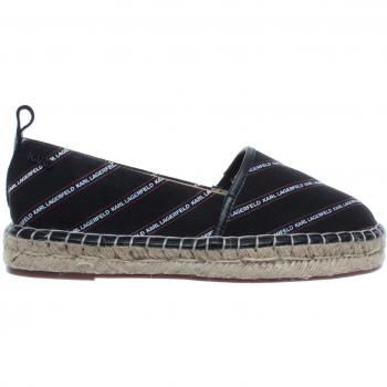 Espadrillas Karl Lagerfeld Donna Nero Tela Slip On Nuove