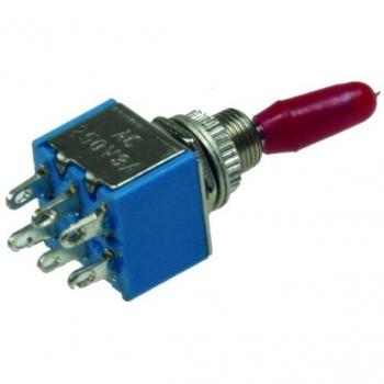 Miniatur Kippschalter 2x EIN/EIN 12V/3A, Lötösen, 6-Pin
