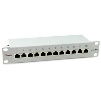 Light Gray 12‑Port Cat6A Patch Panel, Model 326523 – LevelOne Equip