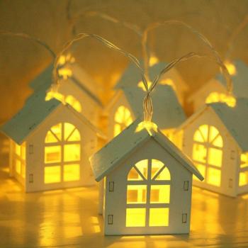 Guirlande de Noël 2M 10LED avec Perles en Bois