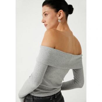 Koton Geripptes Langarmshirt für Damen