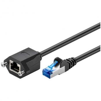Goobay 3m S/FTP patchkabel, RJ45 M-F, černý, kat. 6a