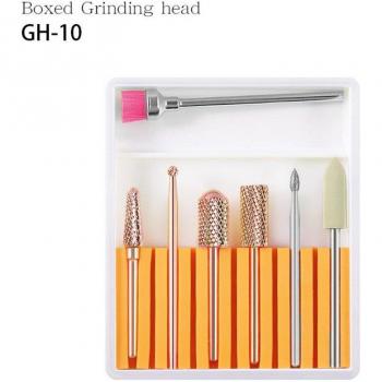6-Piece Rainbow Nail Drill Bits Set for Electric Nail Machines