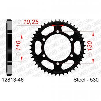 Ensemble pignon et couronne Afam en acier pour moto, 46 dents